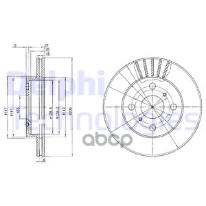 Диск тормозной 2шт в упаковке BG3519 Delphi - изображение 1
