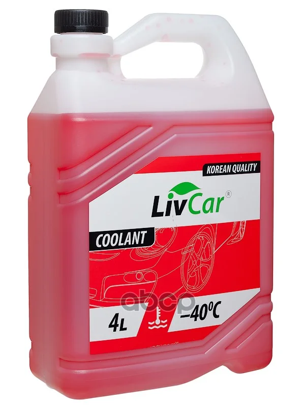 Антифриз готовый LIVCAR COOLANT RED -40 (4л) - миниатюра 3