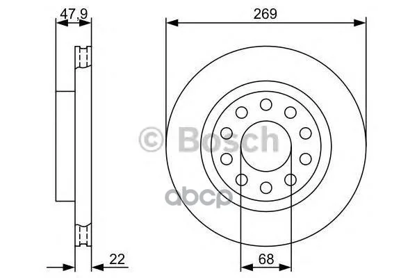 Диск тормозной 0986479366 Bosch - изображение 1