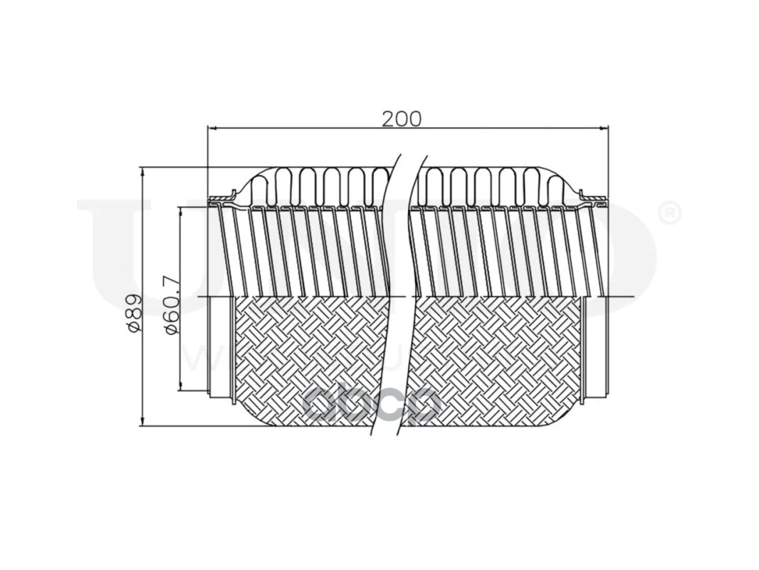 Гофра глушителя 60х200 INTERLOCK EXP60200L UNIO - миниатюра 4