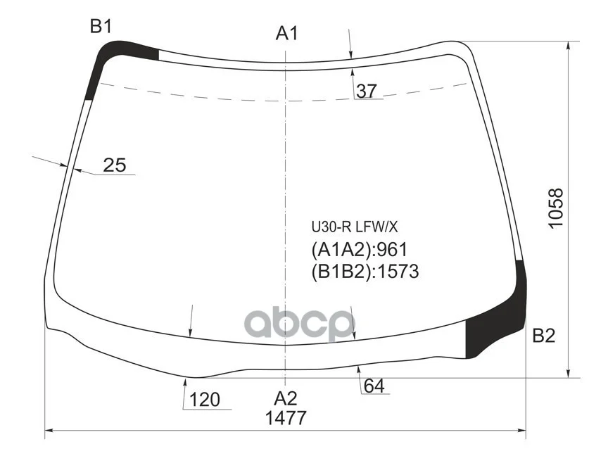 Стекло лобовое Nissan Bassara 99-03 / Presage - изображение 1