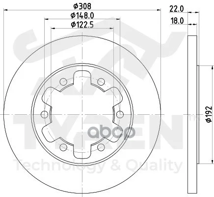 Диск тормозной задний TYR1012981 TYREN - изображение 1