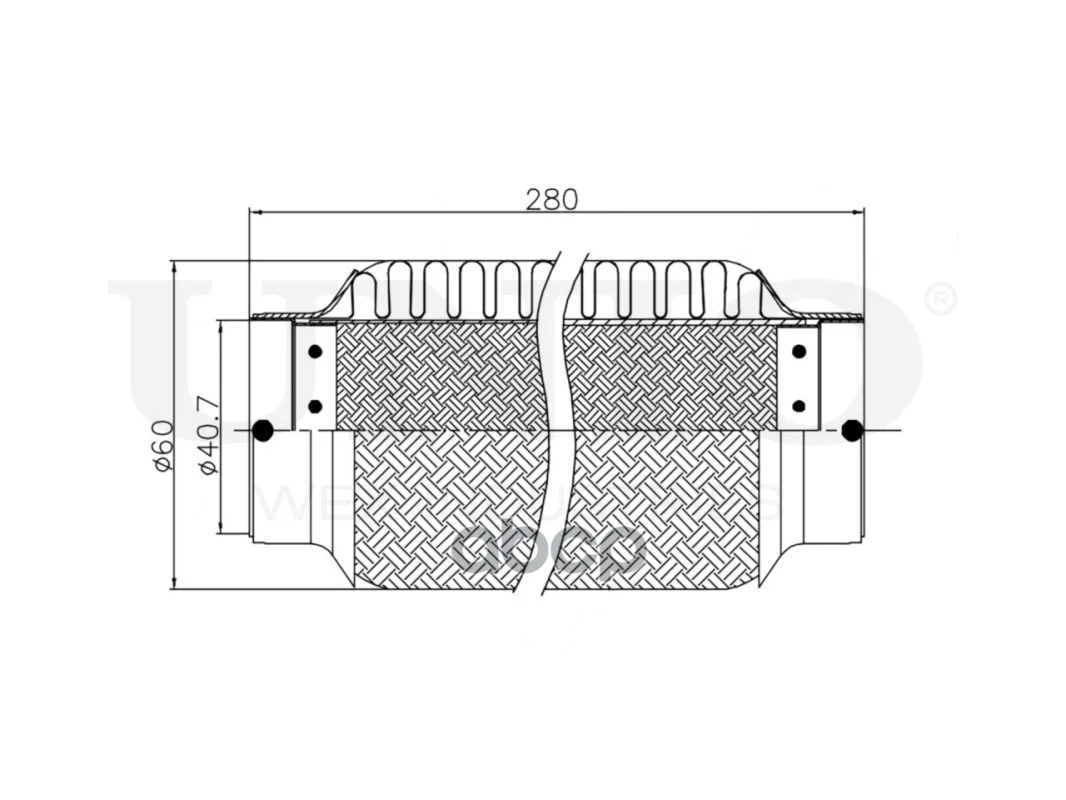 Гофра глушителя 40x280 INNERBRAID EXP40280 UNIO - миниатюра 4