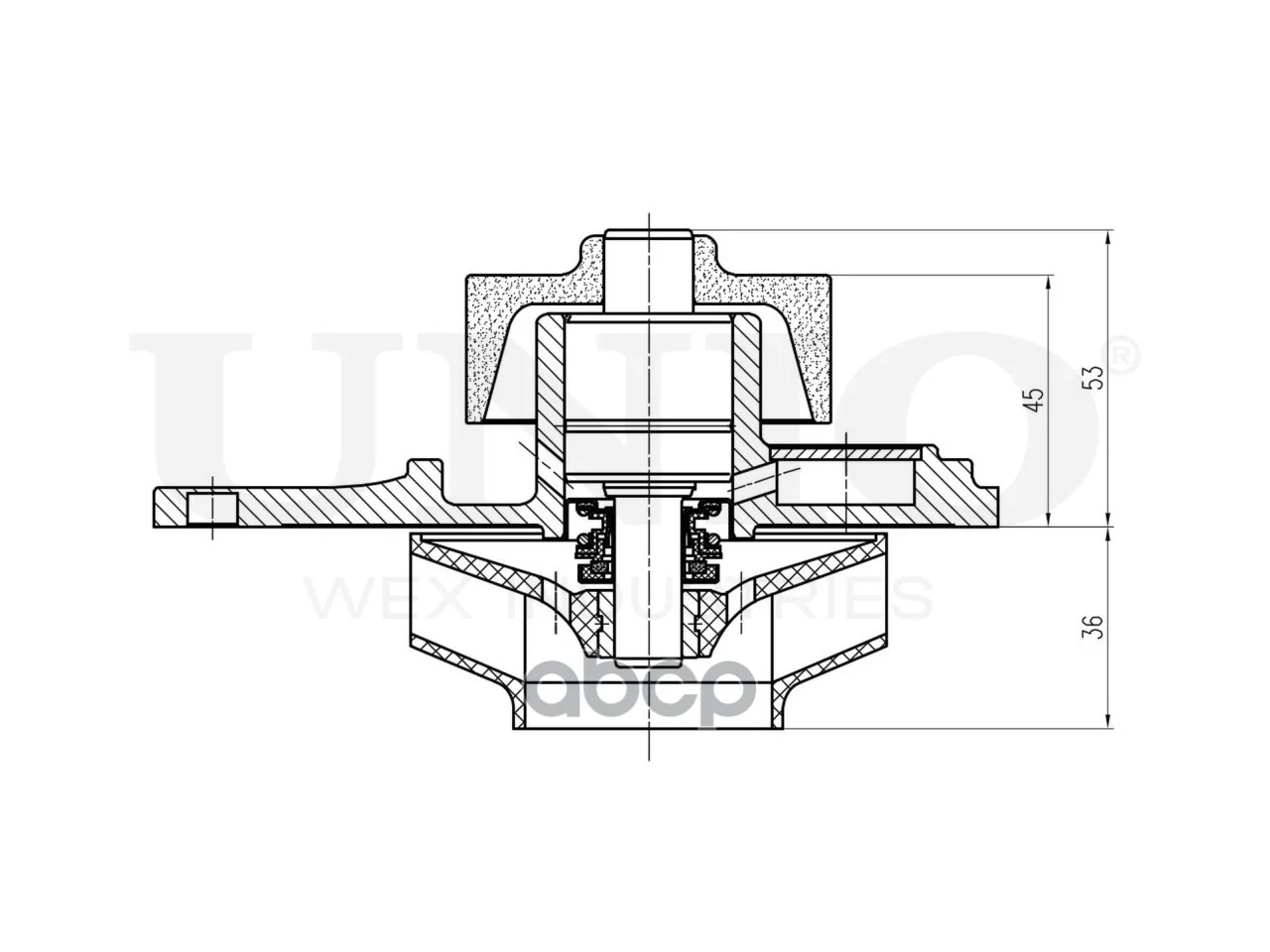 Насос водяной CHEVROLET CRUSE 06- WAP10174 UNIO - миниатюра 4