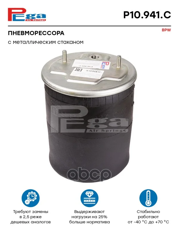 941 пневмоподушка !со стаканом 2шп.M12смещ.25. - изображение 1
