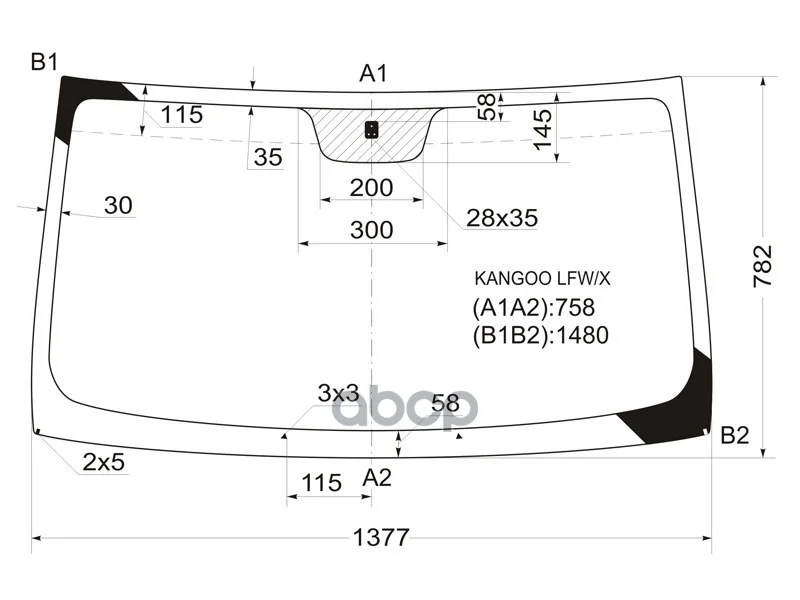 Стекло лобовое RENAULT KANGOO 97-07 KANGOOLFWX XYG - изображение 1