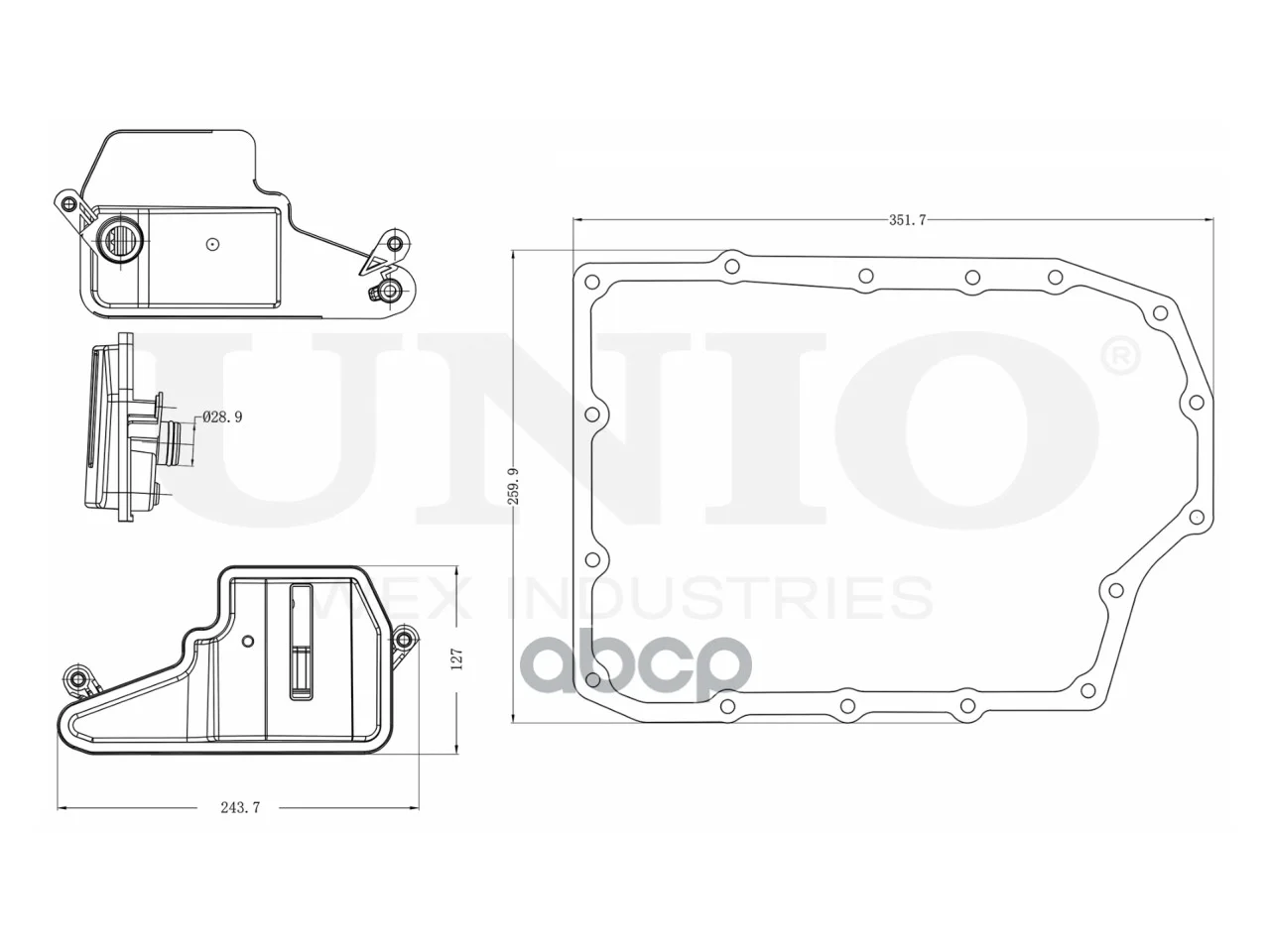 Фильтр АКПП MAZDA 6 11- FLT30018 UNIO - миниатюра 6