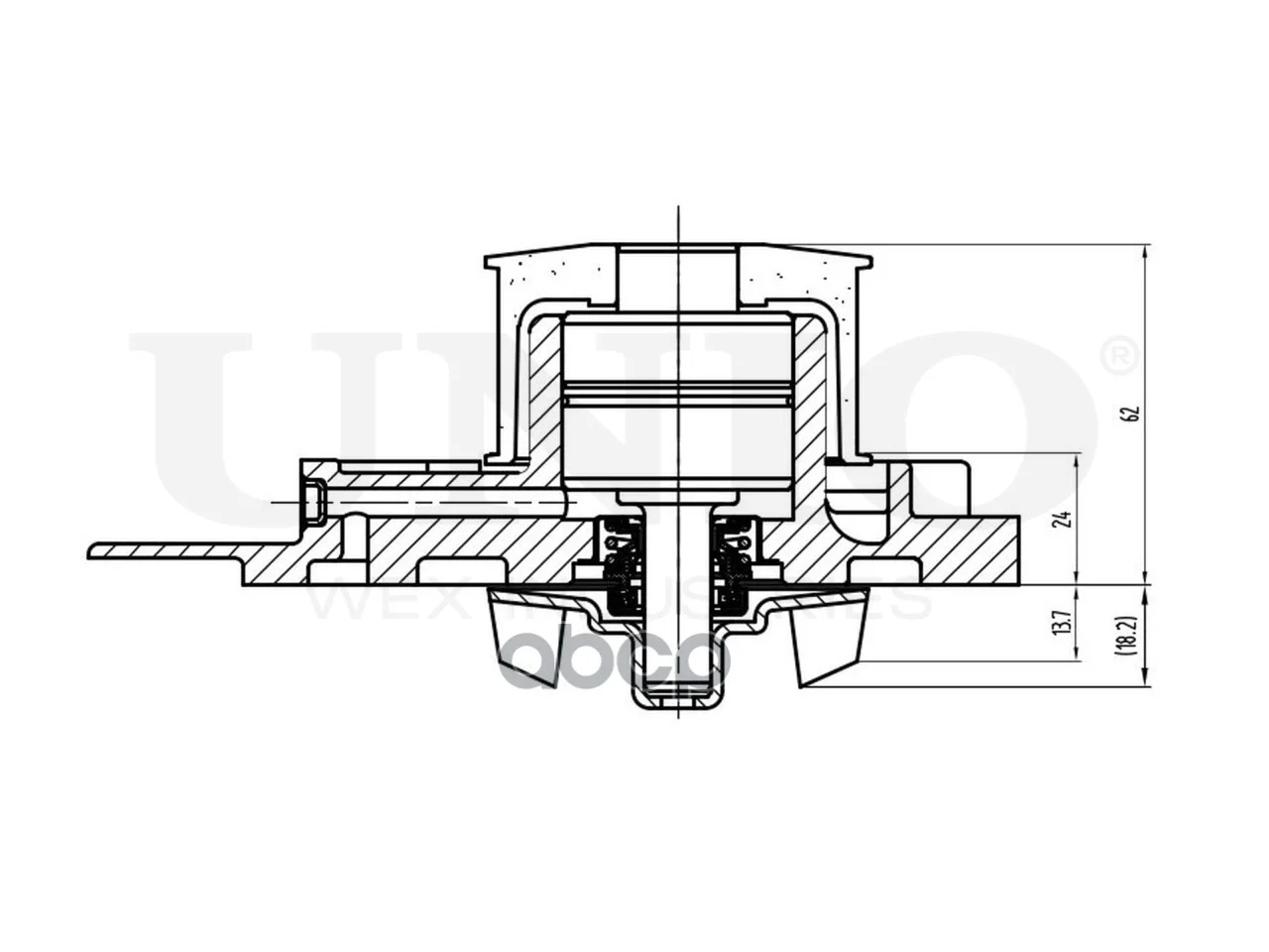 Насос водяной HYUNDAI SANTA FE 05- WAP10122 UNIO - миниатюра 4