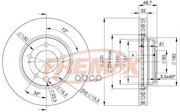 Tarcza hamulcowa BD3326 FREMAX - изображение 1
