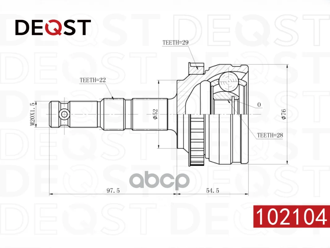 Шрус 102104 DEQST - миниатюра 3