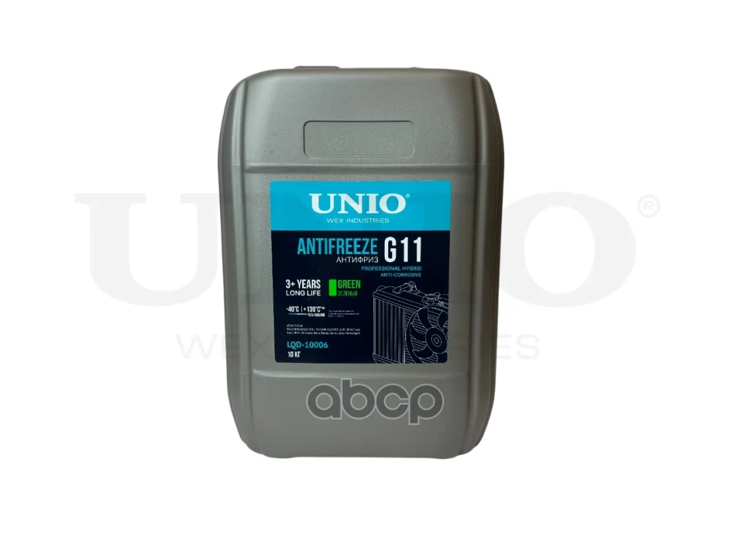 Антифриз G11 зеленый 10 кг LQD10006 UNIO - изображение 1