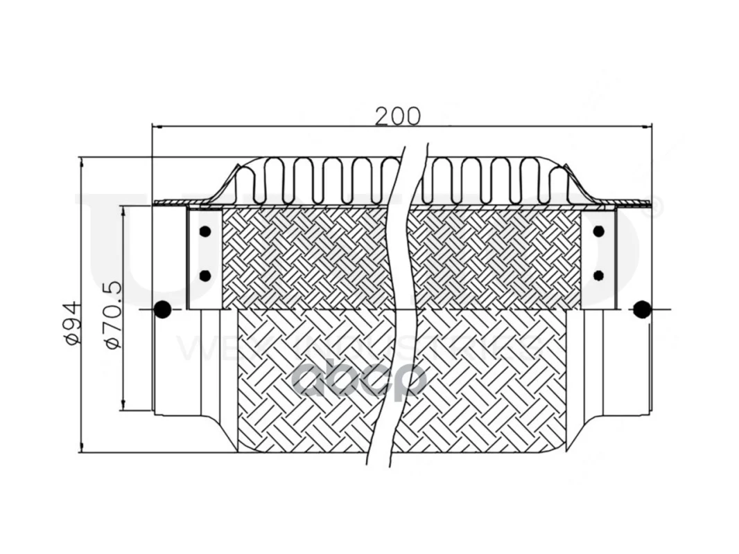 Гофра глушителя 70x200 мм InnerBraid EXP70200 UNIO - миниатюра 4