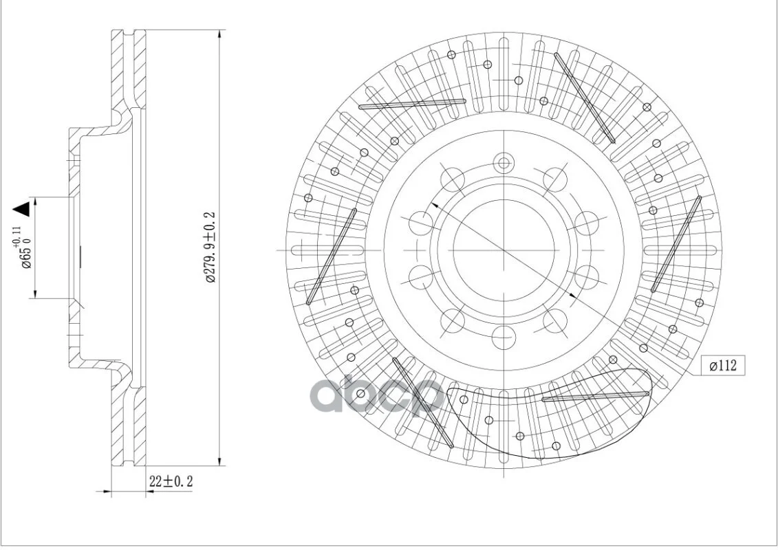 Диск торм. Skoda Octavia A5 (04-)/VW Golf V (03-) - миниатюра 3