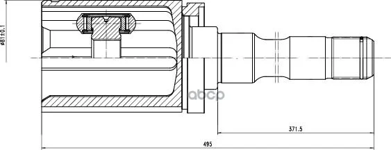 ШРУС для а/м BMW X6 F16/F86 (14-) 3.0D (внутр. - миниатюра 3