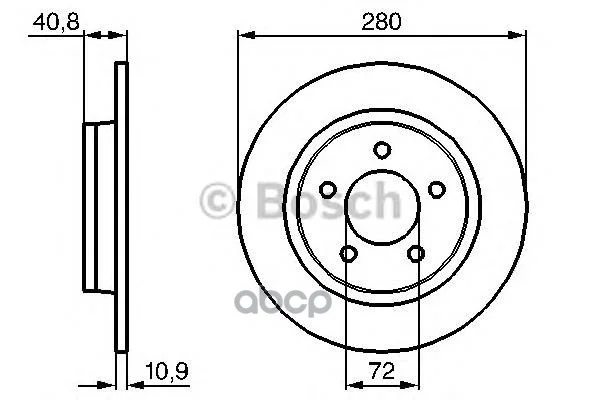 Диск тормозной MAZDA 3 03- задн. 0986479181 Bosch - изображение 1