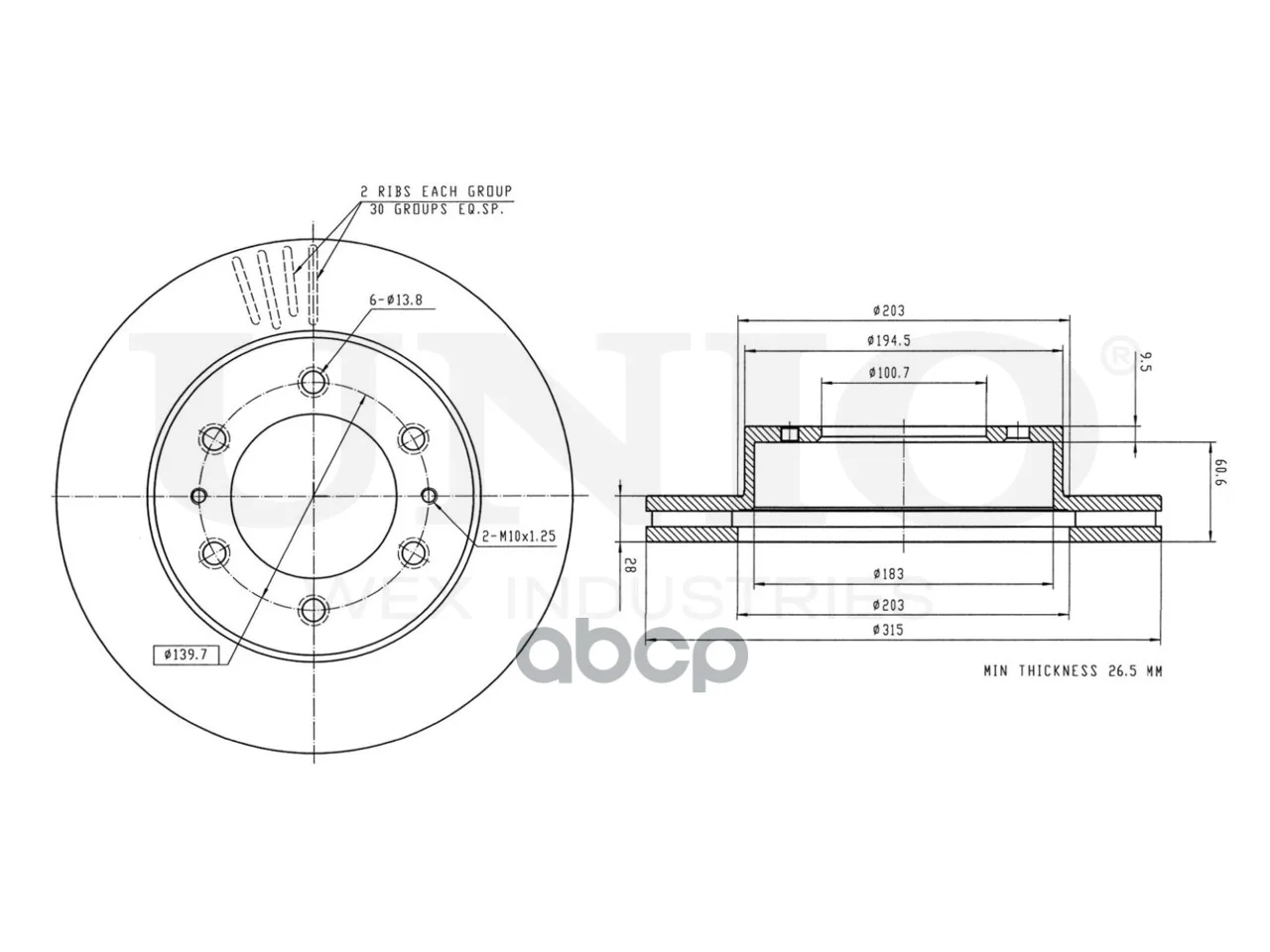 Диск тормозной передний Hummer H3 05- BRD20417 - миниатюра 3