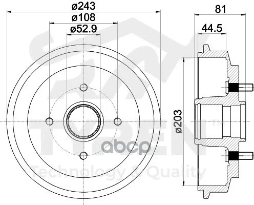 Барабан тормозной TYR1310591 TYREN - изображение 1