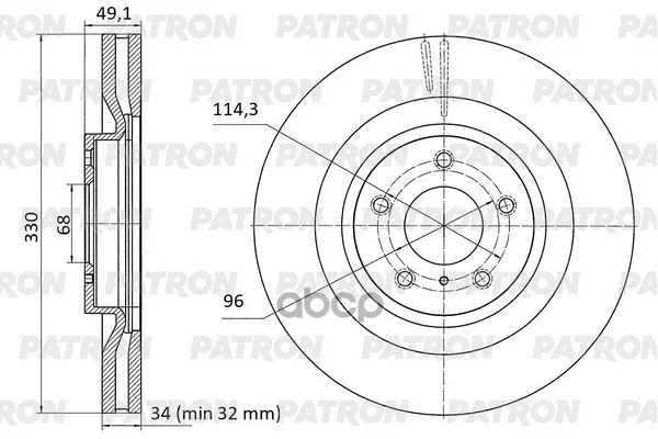 Диск тормозной пер. INFINITI Q50/Q60 13- PBD1476 - изображение 1