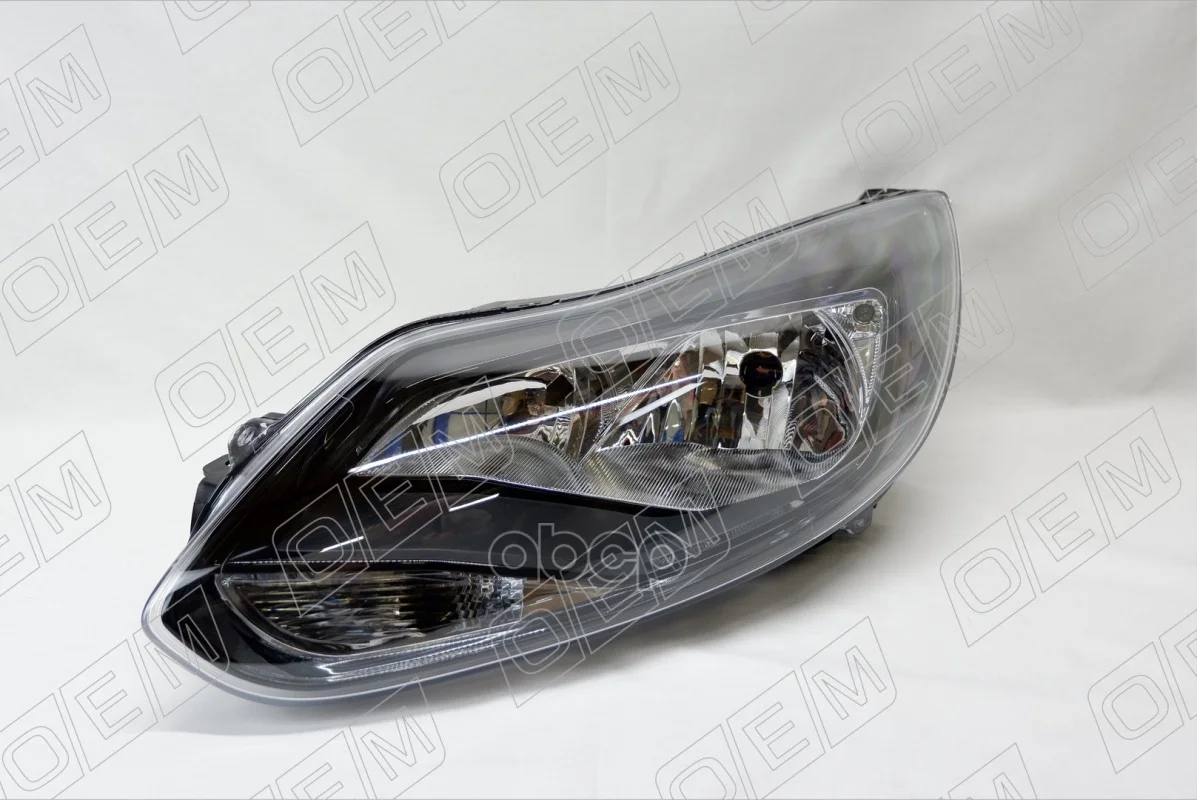 Фара левая Ford Focus 3 2011-2015, галоген, черная - миниатюра 2