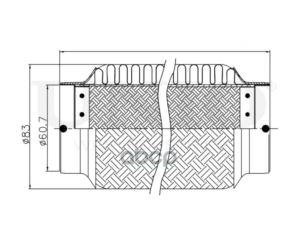 Гофра глушителя 60х200 INNERBRAID EXP60200 UNIO - миниатюра 4