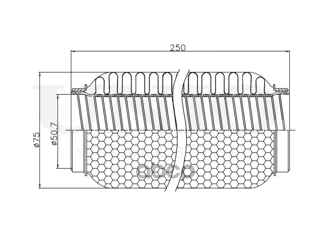 Гофра глушителя 50x250 мм WireFlex EXP50250W UNIO - миниатюра 4