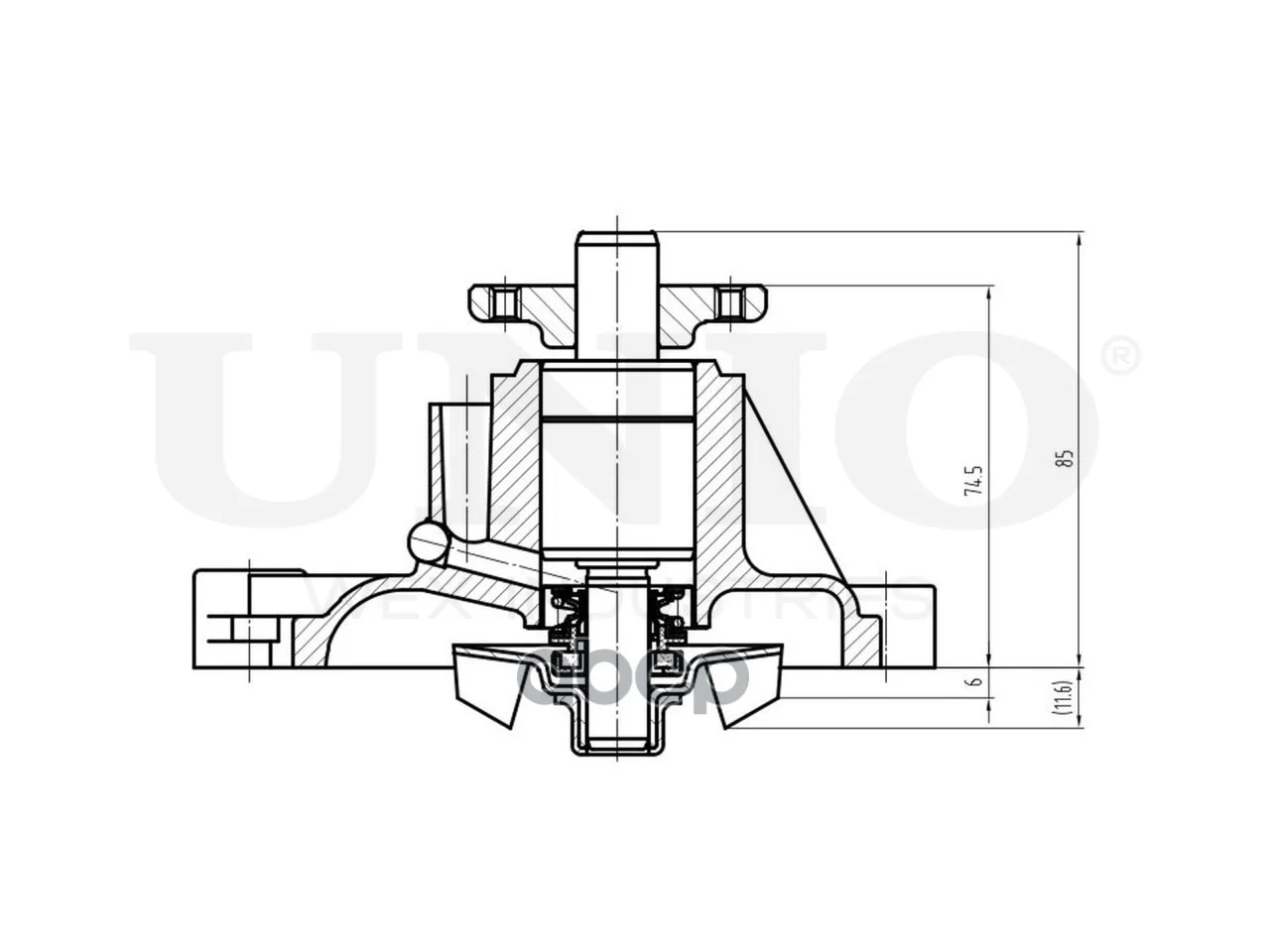 Насос водяной TOYOTA HILUX 82- WAP10058 UNIO - миниатюра 4