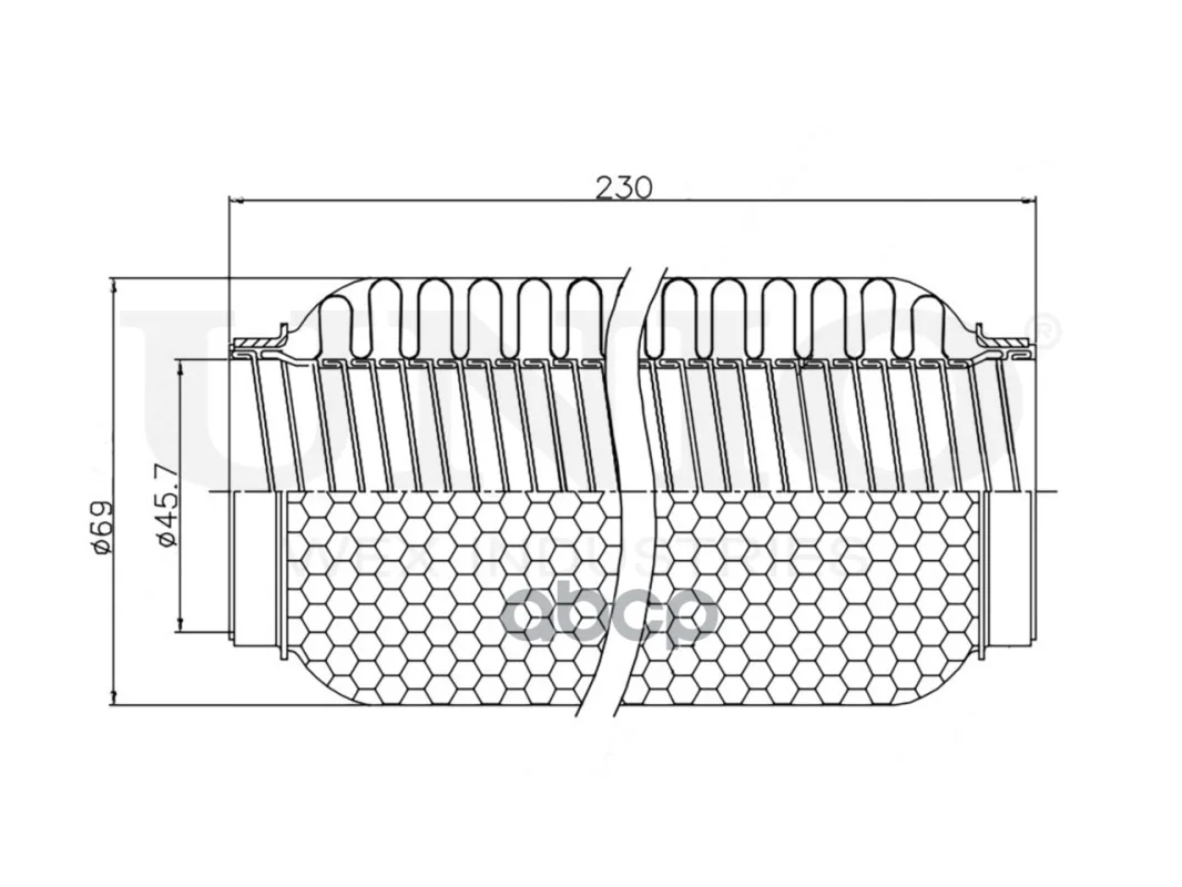 Гофра глушителя 45x230 WIREFLEX EXP45230W UNIO - миниатюра 4