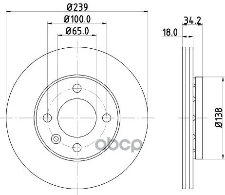 Диск торм. VW Polo (95-)/(99-)/Lupo (98-) перед. - миниатюра 3