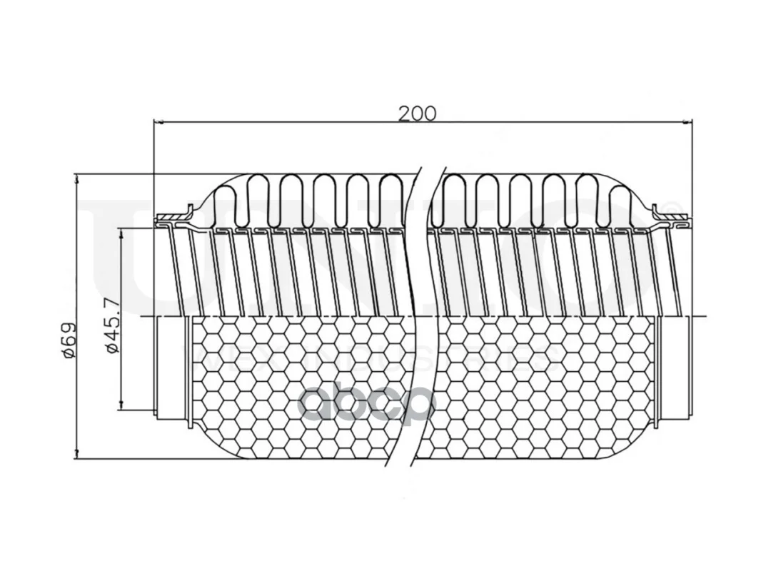 Гофра глушителя 45x200 WIREFLEX EXP45200W UNIO - миниатюра 4