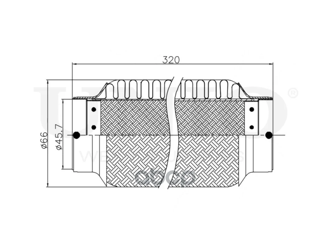 Гофра глушителя 45x320 INNERBRAID EXP45320 UNIO - миниатюра 4