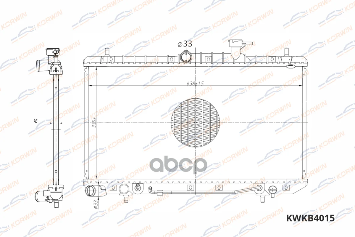 Радиатор охлаждения Hyundai Accent 1.3-1.6 (99-12) - миниатюра 3