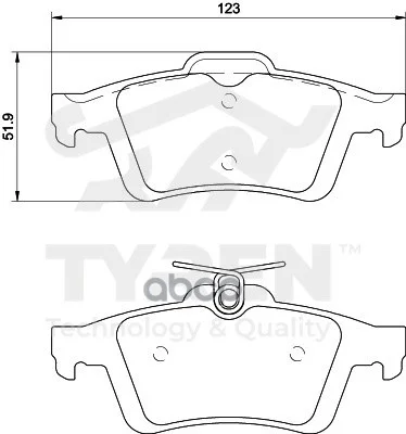 Колодки тормозные дисковые задние TYR1213741 TYREN - изображение 1