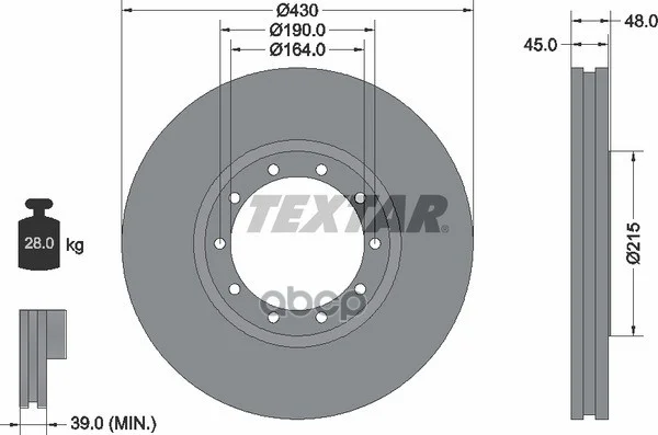 93193500 диск тормозной ! SAF 93193500 Textar - изображение 1