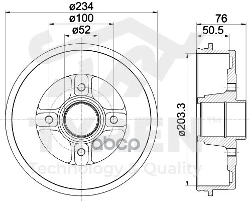 Барабан тормозной TYR1311611 TYREN - изображение 1