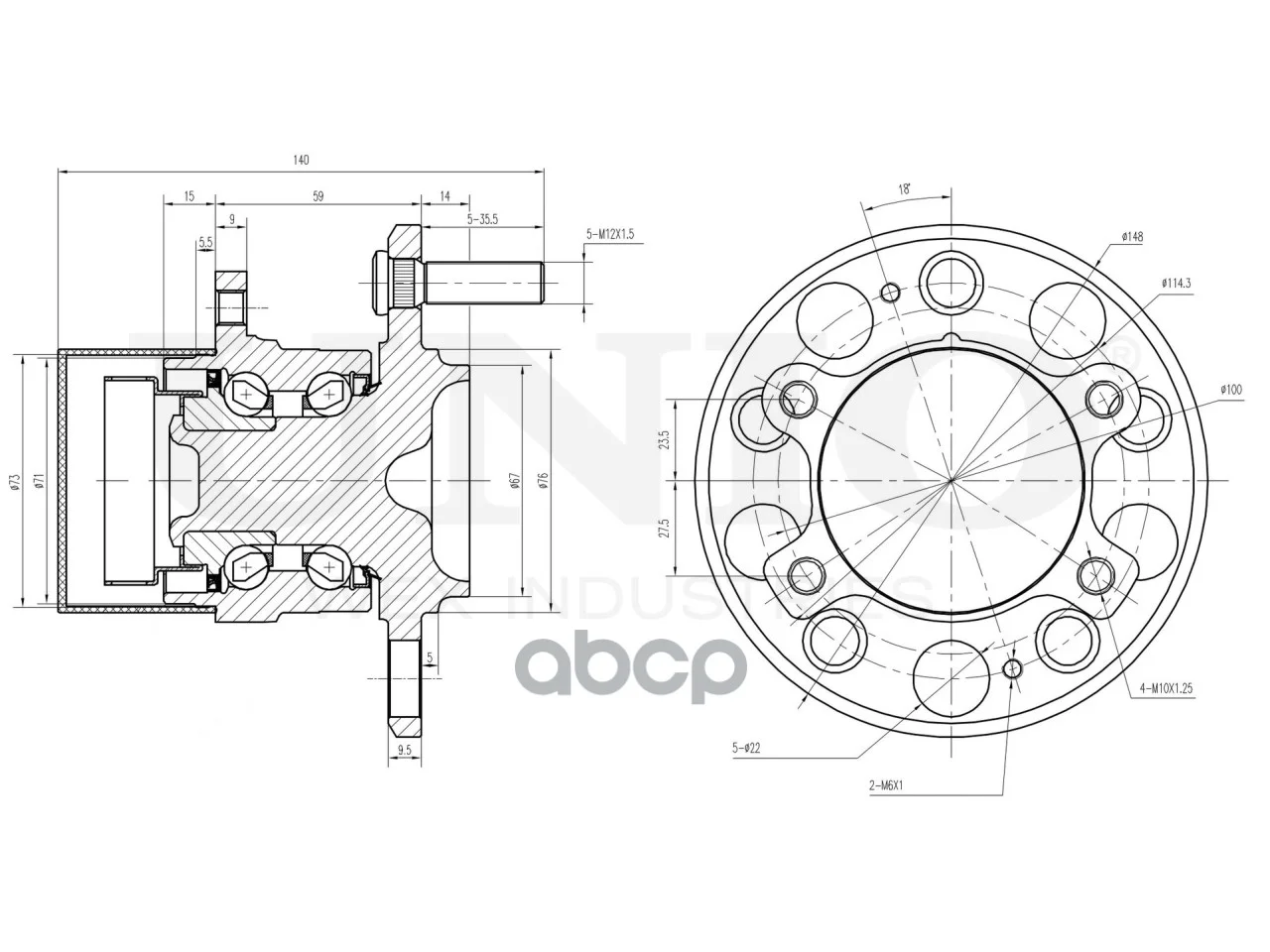 Ступица задняя (с ABS) HUB20036 UNIO - миниатюра 4