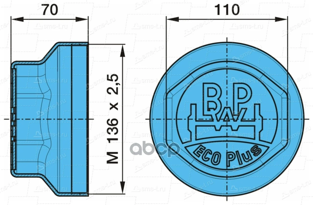 крышка ступицы! (м) M136x2.5/SW110 BPW ECO Plus - изображение 1