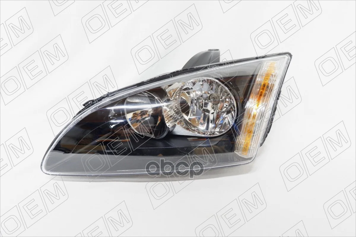 Фара левая Ford Focus 2 2004-2008, галоген, черная - изображение 1