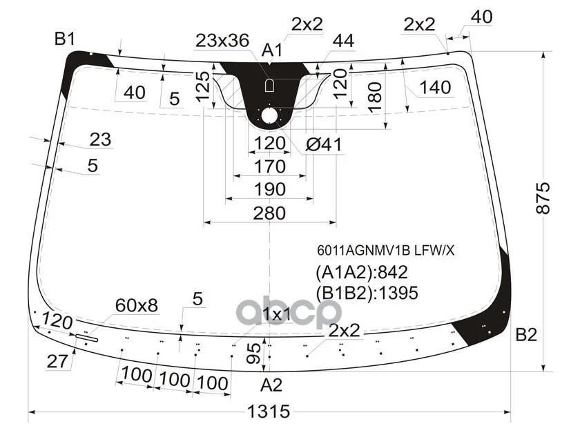 Стекло лобовое (Датчик дождя) Nissan March 02-10 / - изображение 1