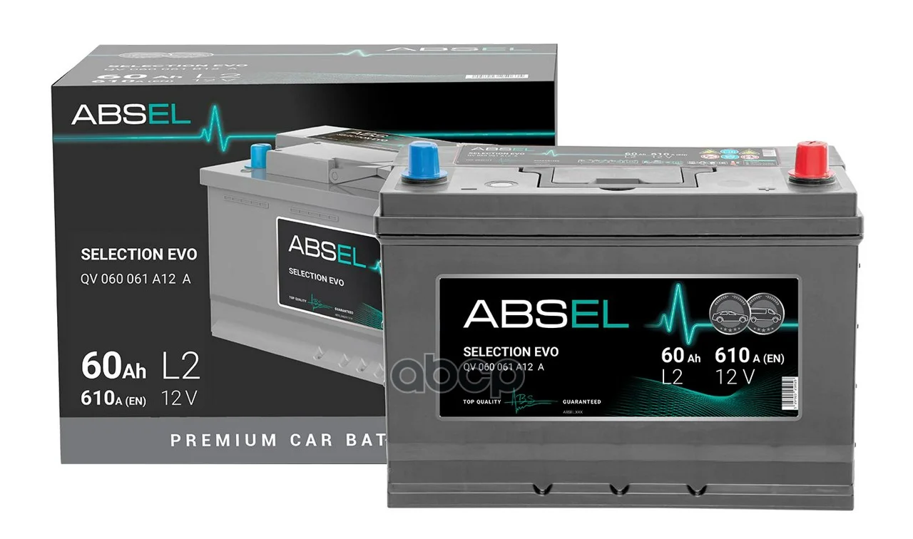 Аккумулятор ABSEL SELECTION EVO 12V L2 60Ah 610A - изображение 1