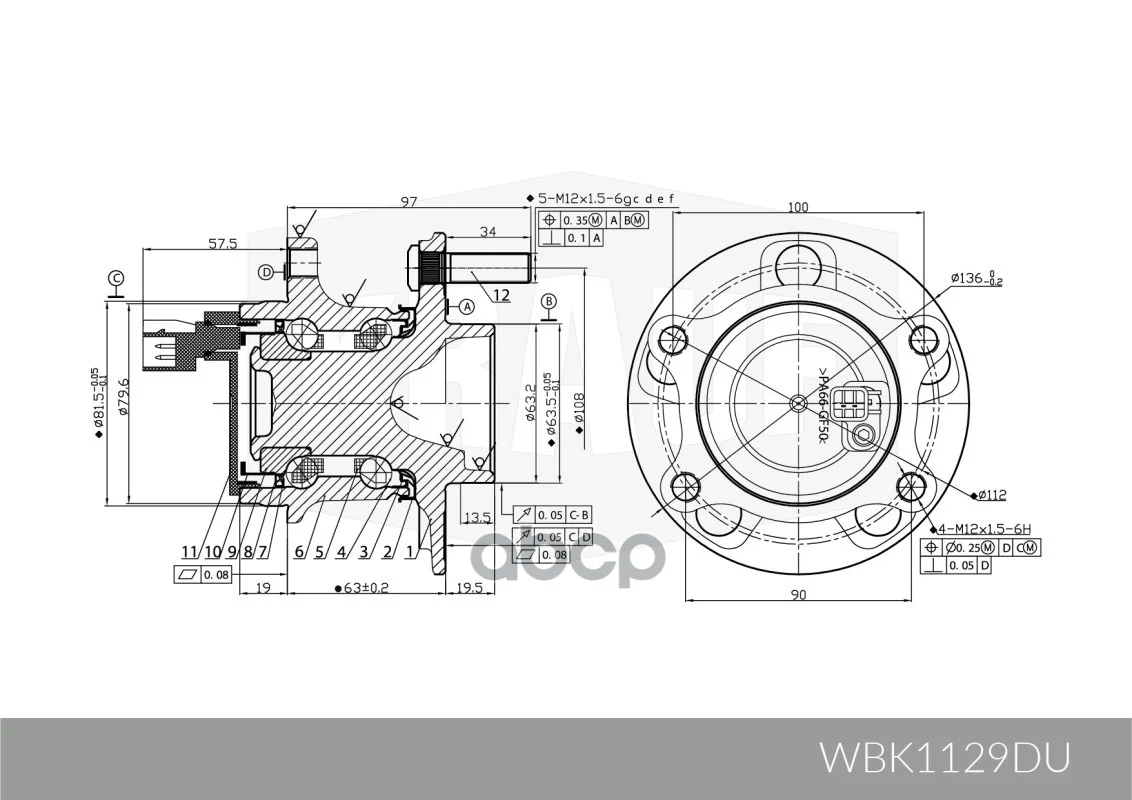 Ступица в сборе FORD [задн, Kit] Focus Mk3 (DYB) - миниатюра 8