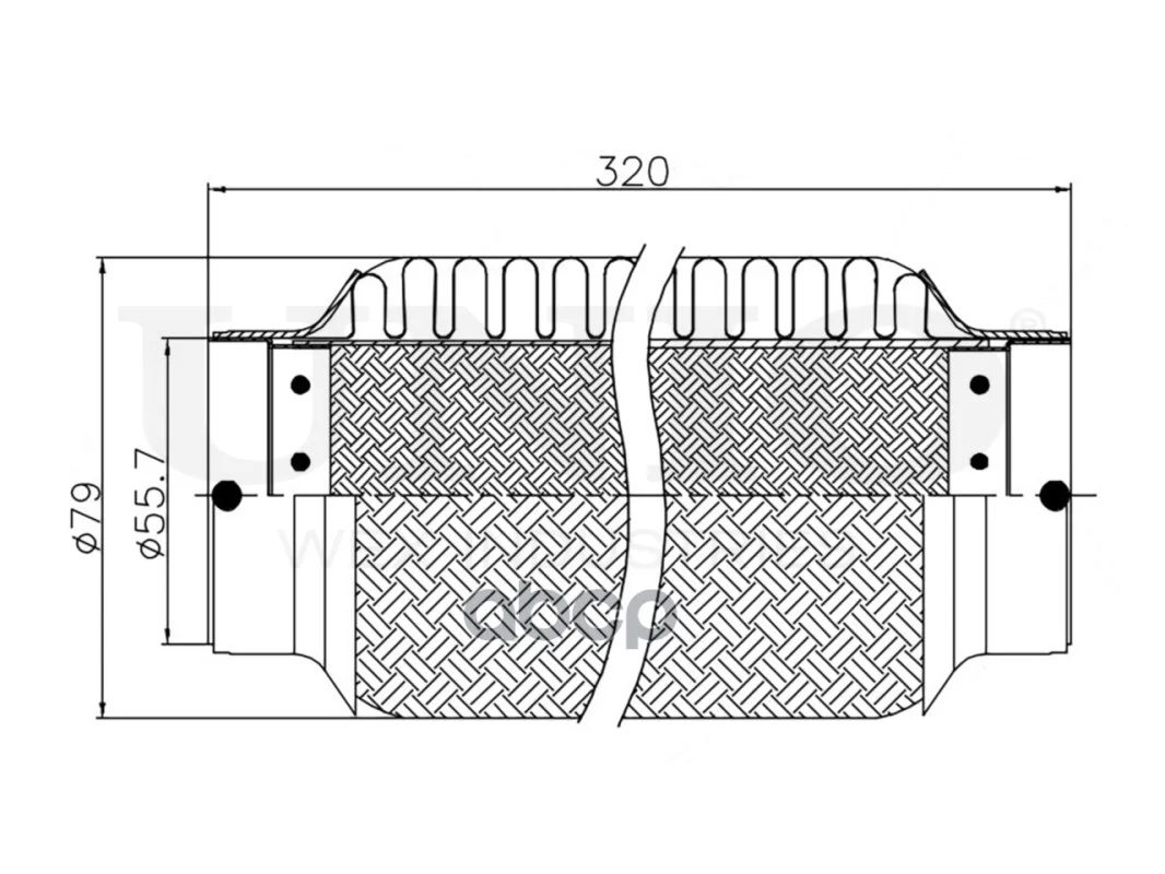Гофра глушителя 55х320 INNERBRAID EXP55320 UNIO - миниатюра 4