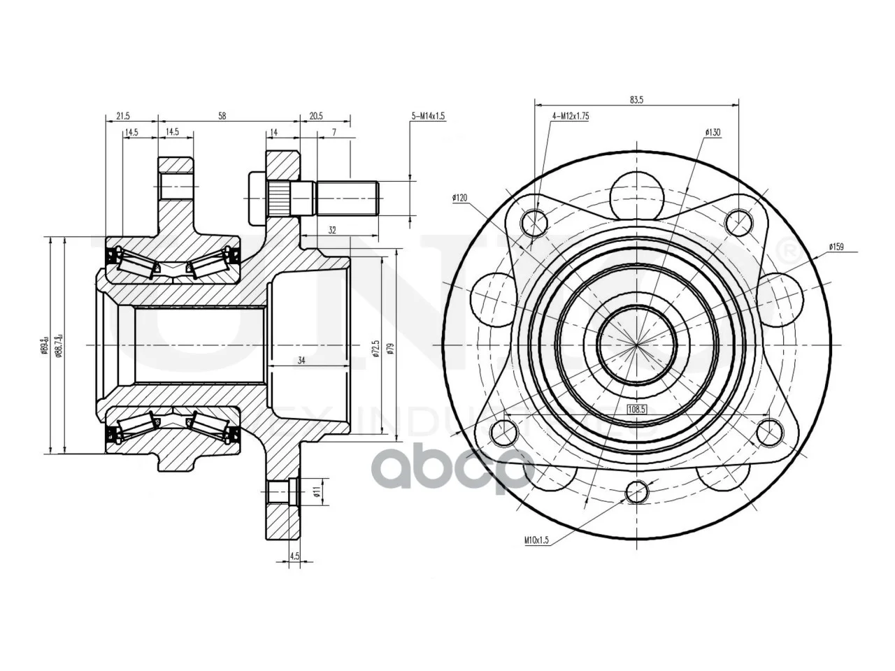 Ступица передняя (без ABS) land Rover Range Rover - миниатюра 4