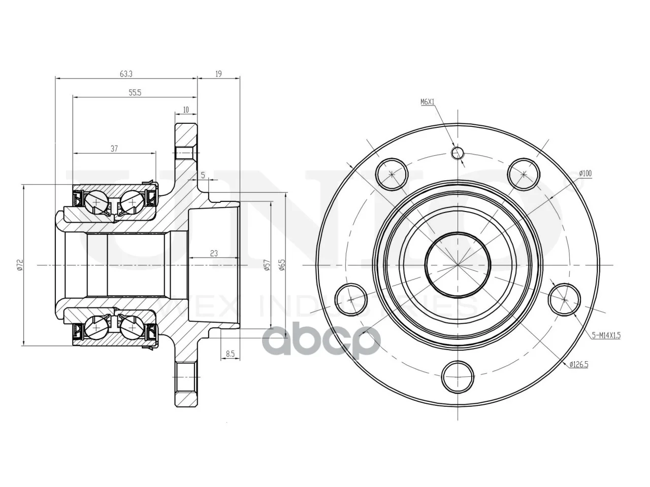 Ступица передняя (с ABS) HUB20002 UNIO - миниатюра 4