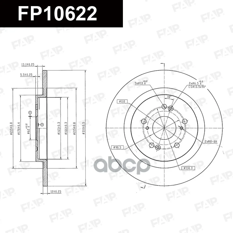 Диск тормозной HAVAL H2 FP10622 FAP - изображение 1