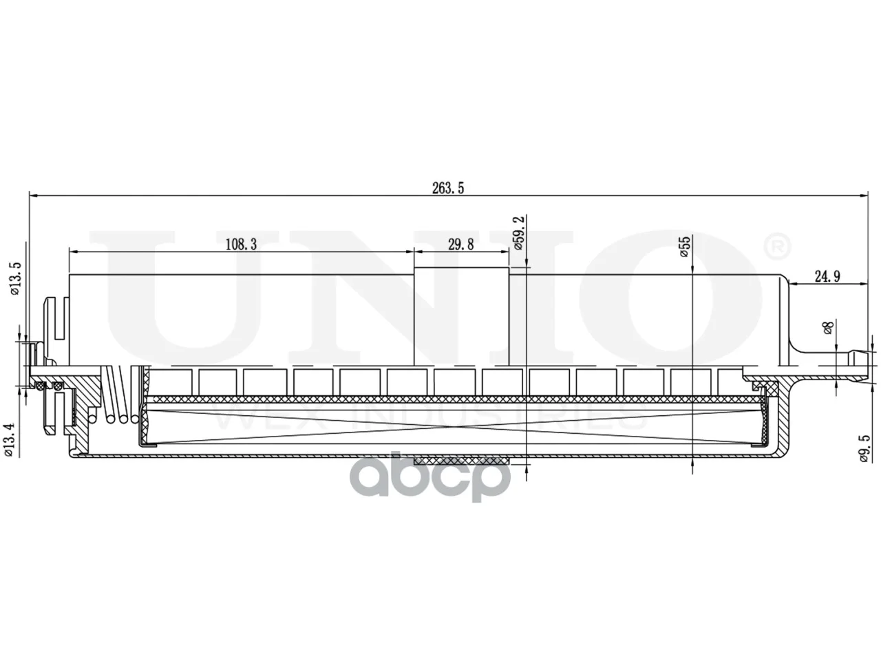 Фильтр топливный BMW 3(E90/93) FLT50003 UNIO - миниатюра 4