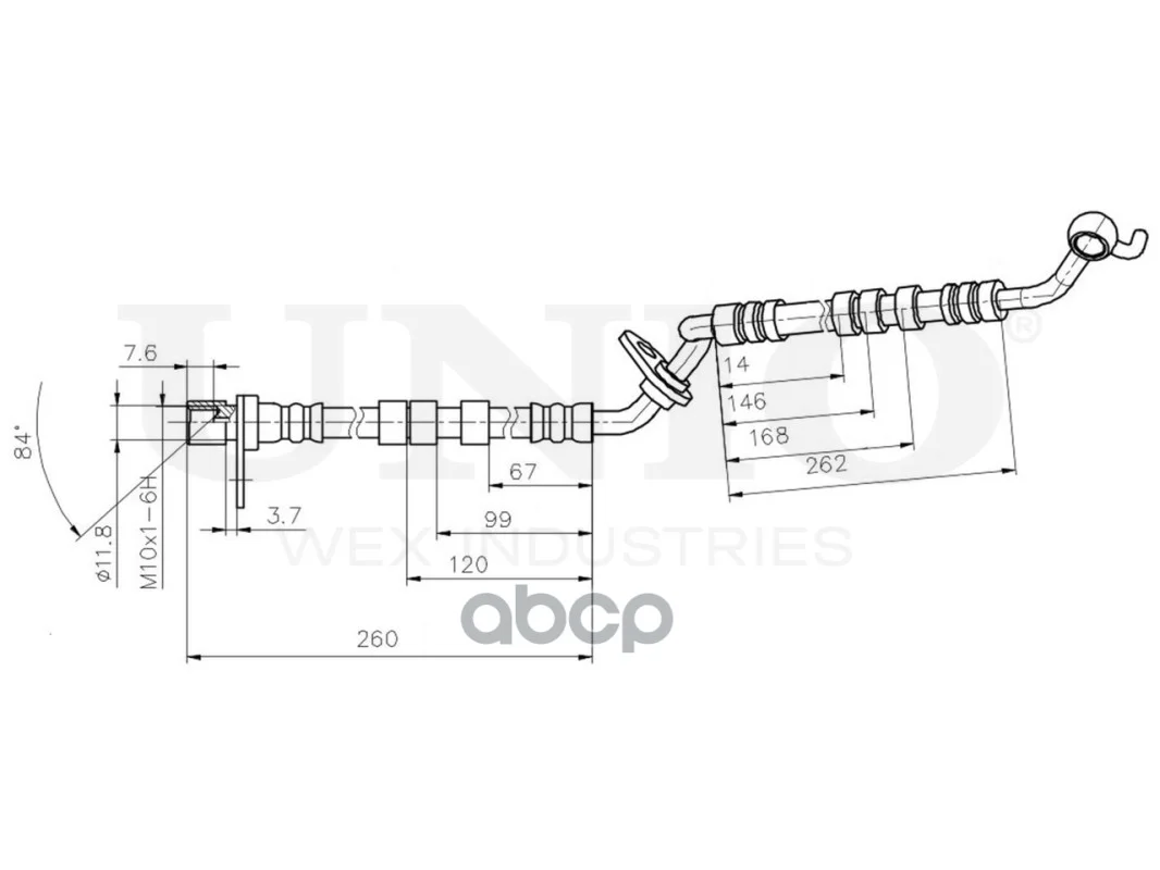 Шланг тормозной MAZDA 6 03- перед.лев. BRH10113 - миниатюра 3