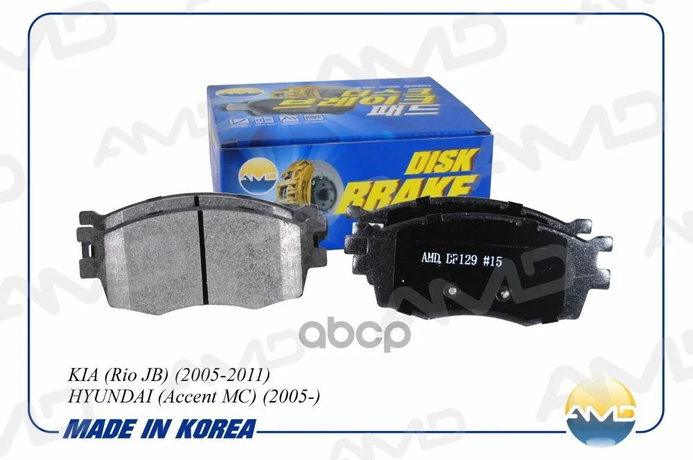 Колодки тормозные KIA RIO 05-11 передн. AMDBF129 - изображение 1
