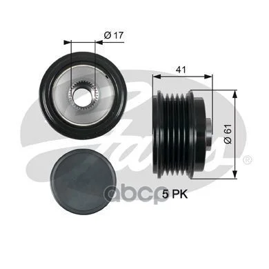 шкив генератора Hyundai Elantra/I20/I30, KIA - миниатюра 2