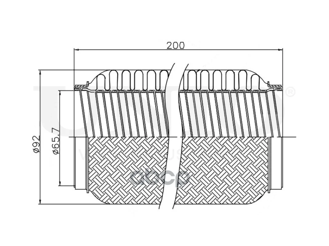 Гофра глушителя 65х200 INTERLOCK EXP65200L UNIO - миниатюра 4