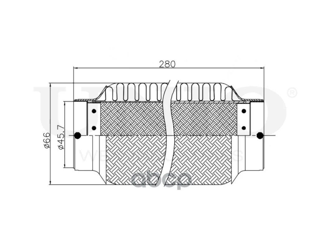 Гофра глушителя 45x280 INNERBRAID EXP45280 UNIO - миниатюра 4